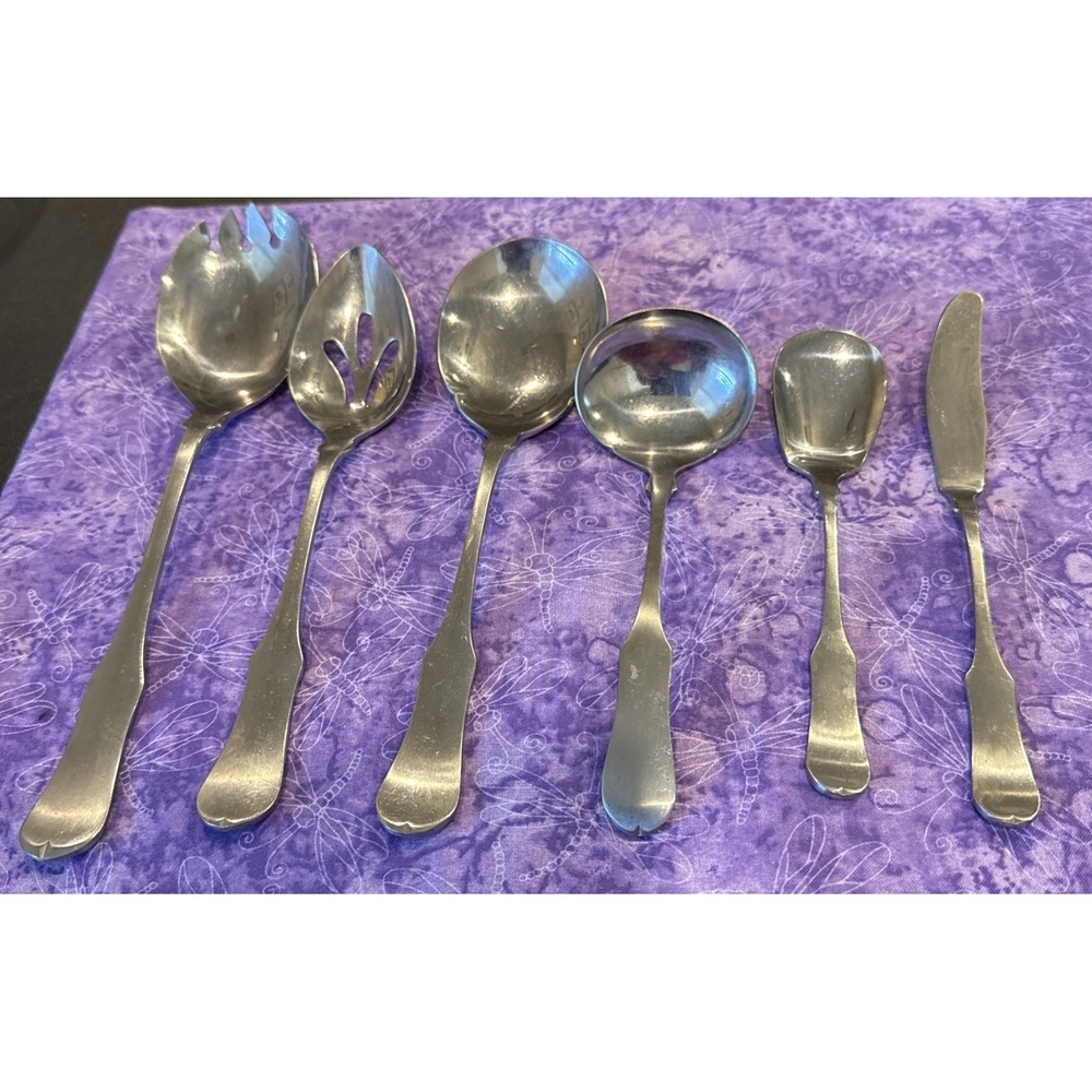 Oxford Hall OXH59 Hostess Set Satin Wing Heel Tipped Stainless Set Of 6 #2